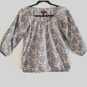 Liberty London Floral Art Prints for J. Crew Cotton Gathered Top Size XXS